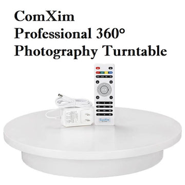 ComXim Professional 360° Photography Turntable, 40cm Diameter, Automatic Remote Control Angle, Speed, Direction, Various Rotation Mode with 5 Different Color Background - Imported from UK